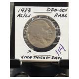 1923 Buffalo Nickel DDO-001 AG 6d