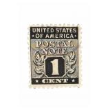 1945 US Postal Note 1 Cent Stamp