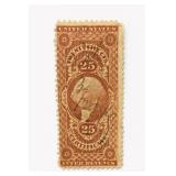 US 1862 25Â¢ First Revenue Stamp