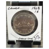 1968 Canada Silver Dollar Coin