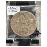 1881-O Morgan Silver Dollar, EF