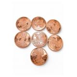 7 1oz Copper Rounds with Eagle