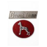 Great Dane Metal Plaque and Sign Lot