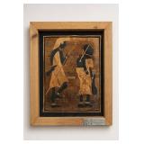 Banana Leaf Art Plaque with Figures