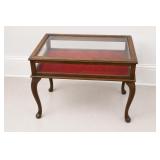 Wood and Glass Display Case Table
