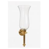Brass and Glass Wall Sconce Candle Holder