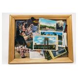 Vintage Postcards and Photos w Frame