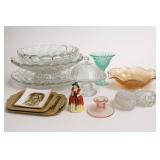 Colored and Clear Glassware Lot