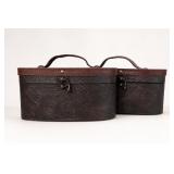 4 New Embossed Leather Storage Boxes