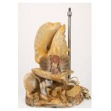 Seashell-Encrusted Electric Table Lamp