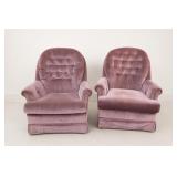 Mauve Swivel Armchairs