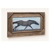 Signed Hope Running Horse Painting on Canvas