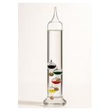 Galileo Glass Thermometer with Crystal Vase