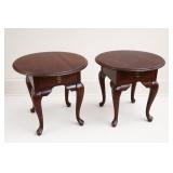 Broyhill Round End Tables Pair