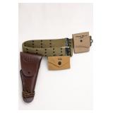 Replica WWII US Army Web Belt Set w Holster