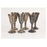 7 Spanish Silver-Plated Wine Goblets