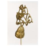 Brass Wall-Mounted Door Bell with Lion Motif