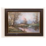 Landscape Painting Signed by Daniel, Framed