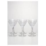 Grape and Vine Etched Cut Crystal Glasses