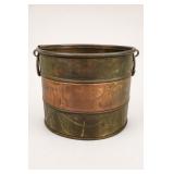 Copper and Brass Round Container