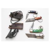Four Miniature Knife Keychains