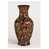 Glazed Ceramic Vase with Dappled Pattern