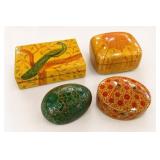 Four Hand-Painted Decorative Boxes