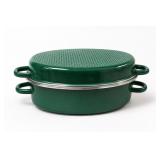 Chantal Enamel Oval Roaster Pan with Lid New