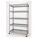 Metal Wire Shelving Unit w Five Shelves No Wheels