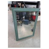 Rectangular Wall Mirror with Green Frame