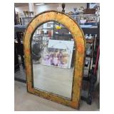 Arched Mirror With Gold and Copper Leaf Frame