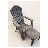 2pc Plastic Adirondack Chairs With Table
