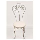 Metal Wire Frame Chair with White Cushion
