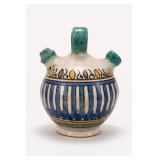 Hand-Painted Ceramic Double-Spout Vase