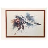 Bert Seabourn Shield by Medicine Framed Litho