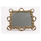 Vintage French Rococo Gold Vanity Mirror Tray