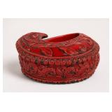 Red Glazed Paisley-Shaped Ceramic Box