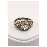 Sterling Silver Size 5 Ring with Clear Stone