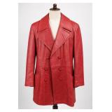 County Model Red Leather Blazer, Medium/Large