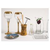 Glassware and Kitchen Caddy Lot