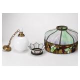 Stained Glass Hanging Light Shade Large