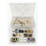 Glass Jewelry Box With Mixed Jewelry