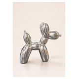 Jeff Koons Style Silver Balloon Dog Sculpture