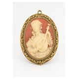 Corday Gold Tone Cameo Cream Perfume Locket