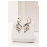 Sterling Silver and 12k Gold Dangle Earrings