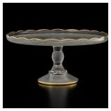 Jeannette Glass Harp Pattern Cake Pedestal
