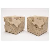 Texas Limestone Bookends, Pair