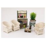 Dollhouse Miniature Garden Furniture Set