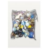 Glass Marbles in Plastic Bag