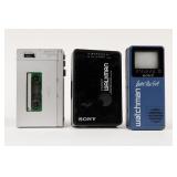 Three Sony Walkman and Cassette Recorder